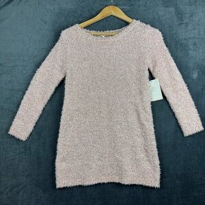 Lucky Penny Pink with Gold Casual Long Sleeve Bateau Sweater Dress Girls Sz 10